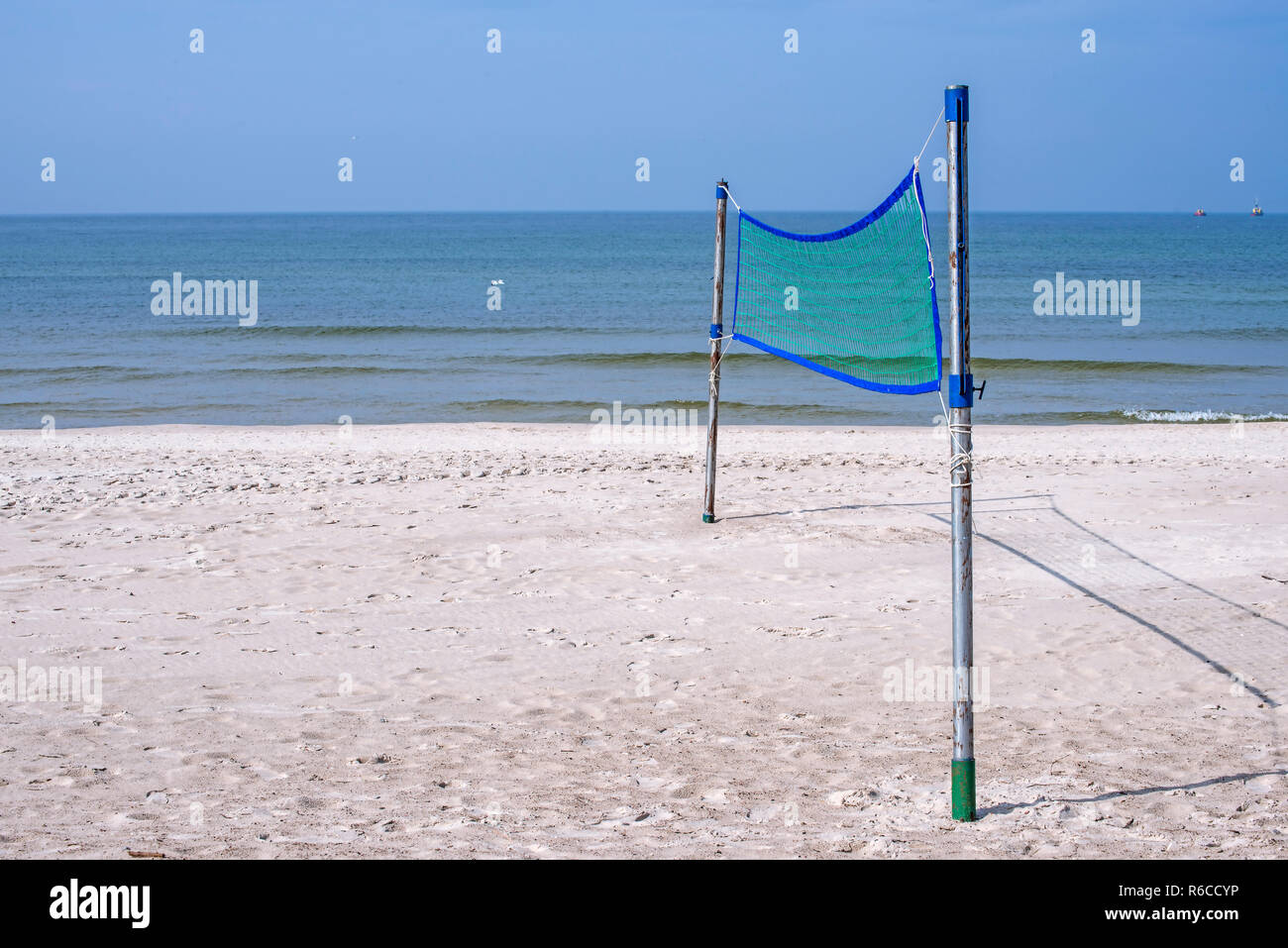 Beach-Volleyball Field At A Beach Stock Photo