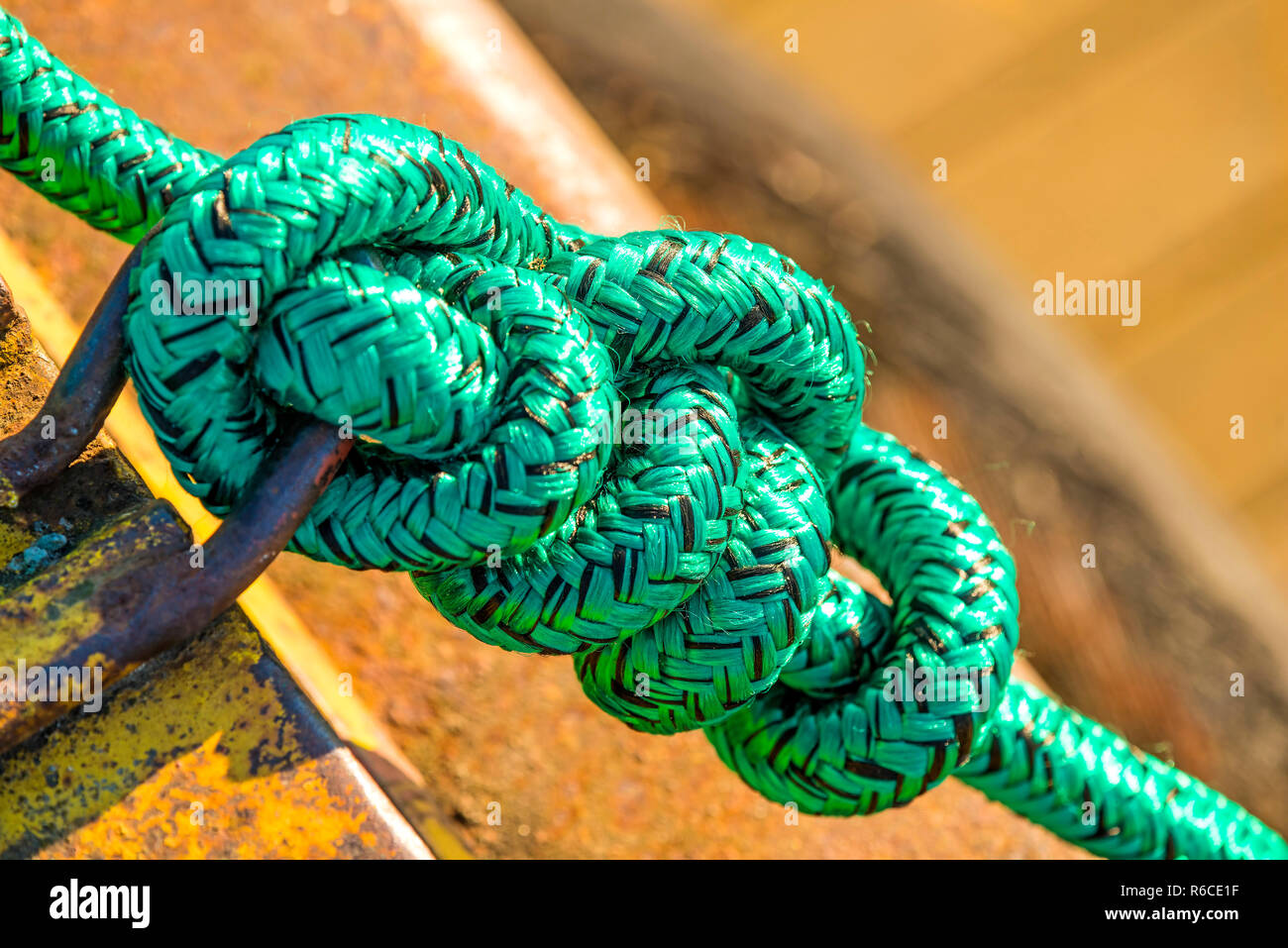 Knot Of A Mooring Line Stock Photo Alamy