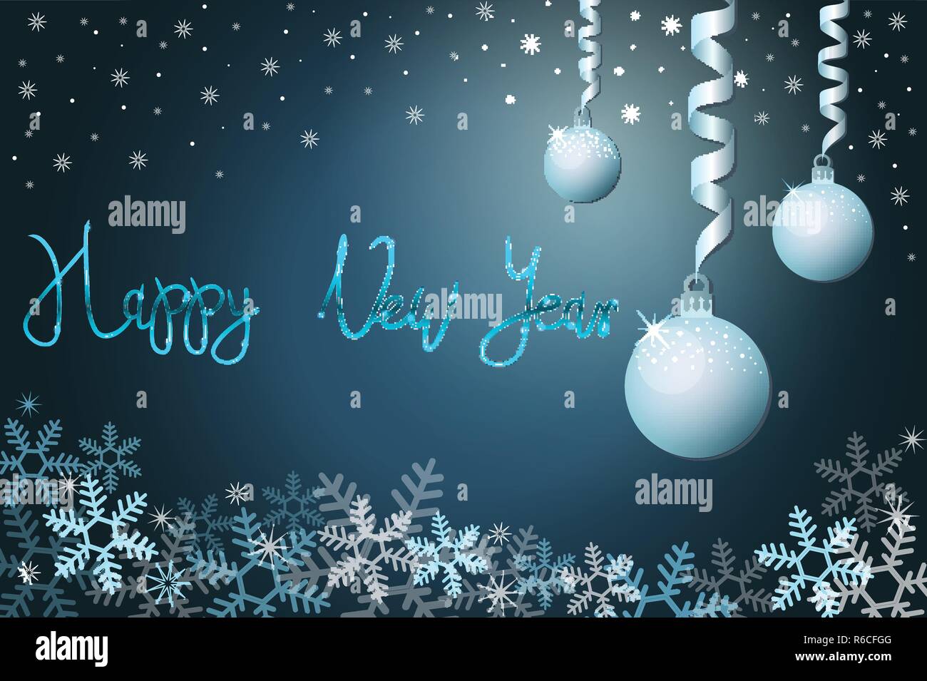 Winter holiday background with snow and christmas balls Stock Vector Image  & Art - Alamy