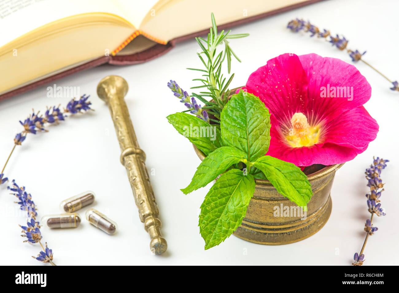 Naturopathy With Herbs Stock Photo Alamy