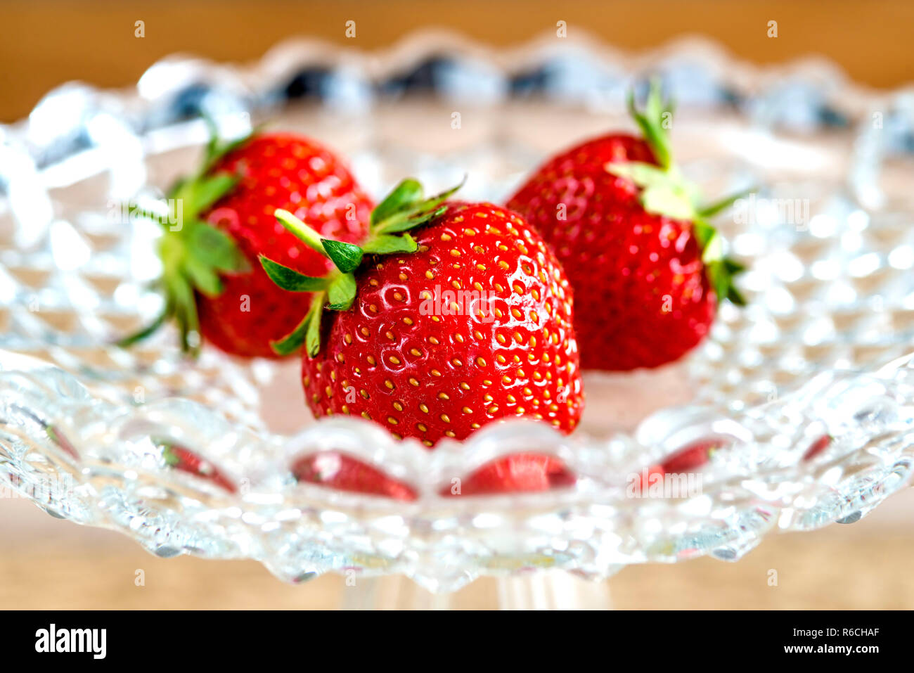 Strawberries In A Glass Bowl Stock Photo - Alamy
