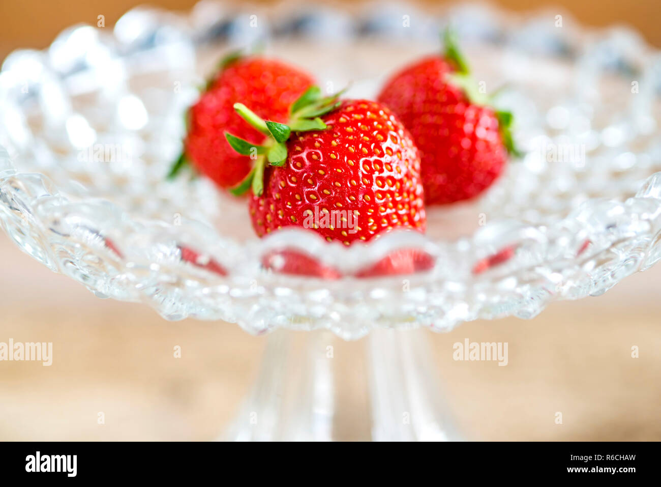 Strawberries In A Glass Bowl Stock Photo - Alamy