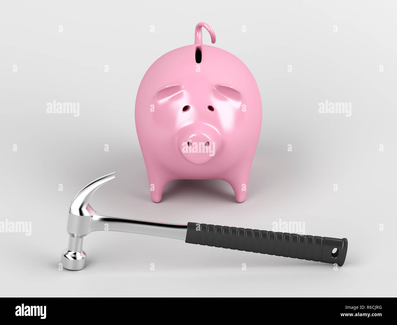 Piggy bank and hammer Stock Photo Alamy