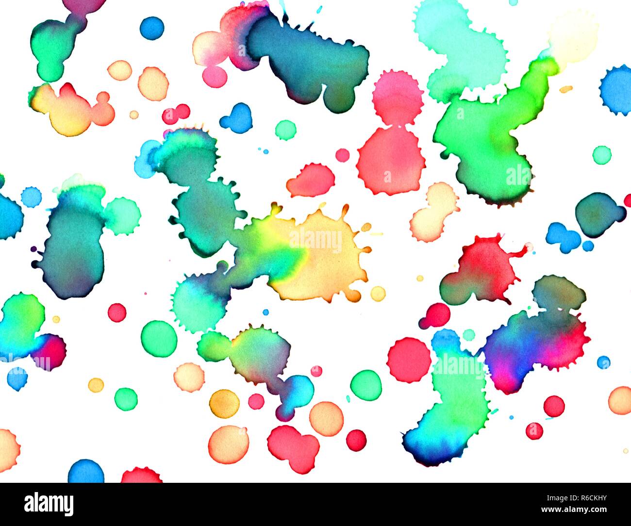 colorful color spots on white background Stock Photo