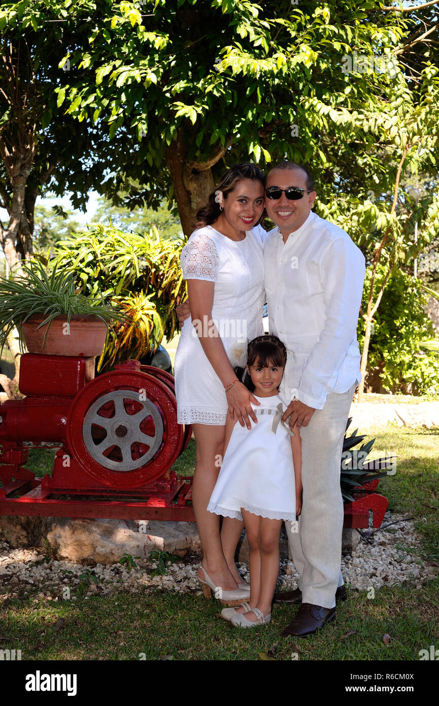 MERIDA, YUC/MEXICO - NOV 13, 2017: Family portrait at party. Stock Photo