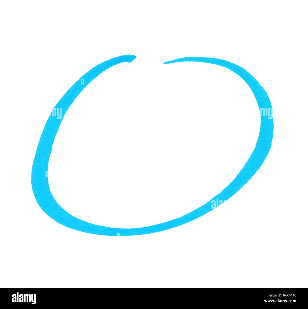 blue circle painted with a pen Stock Photo