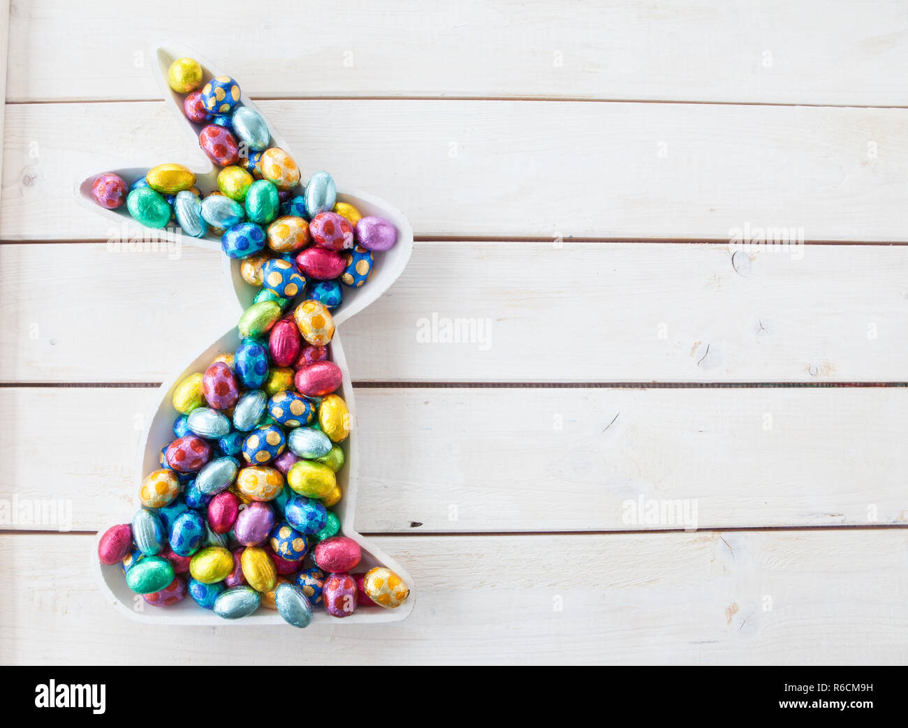 colorful easter eggs made of chocolate Stock Photo