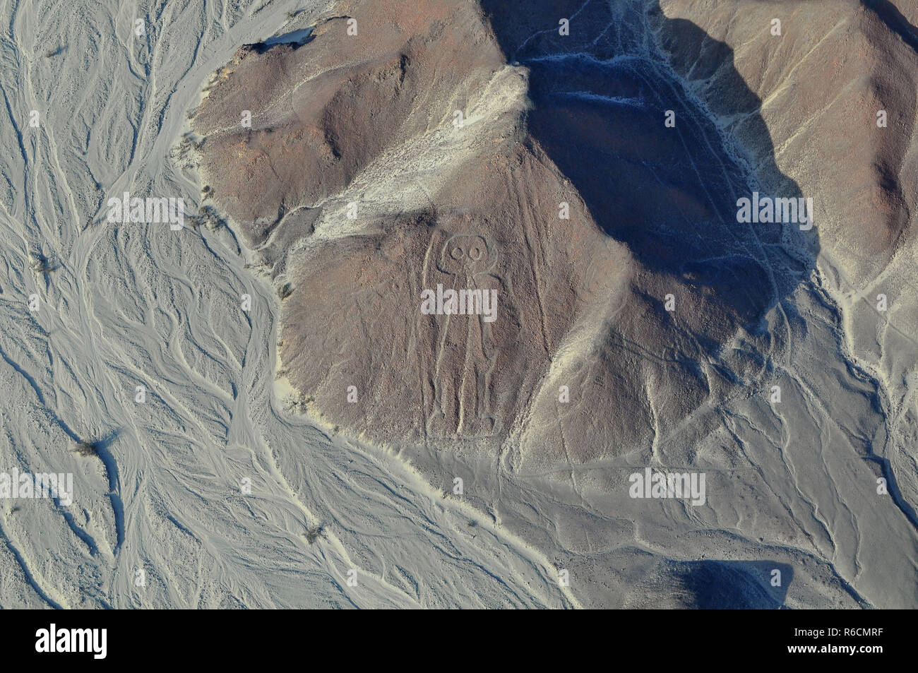Peru, Lines Of Nasca, Aerial View, The Astronaut Stock Photo