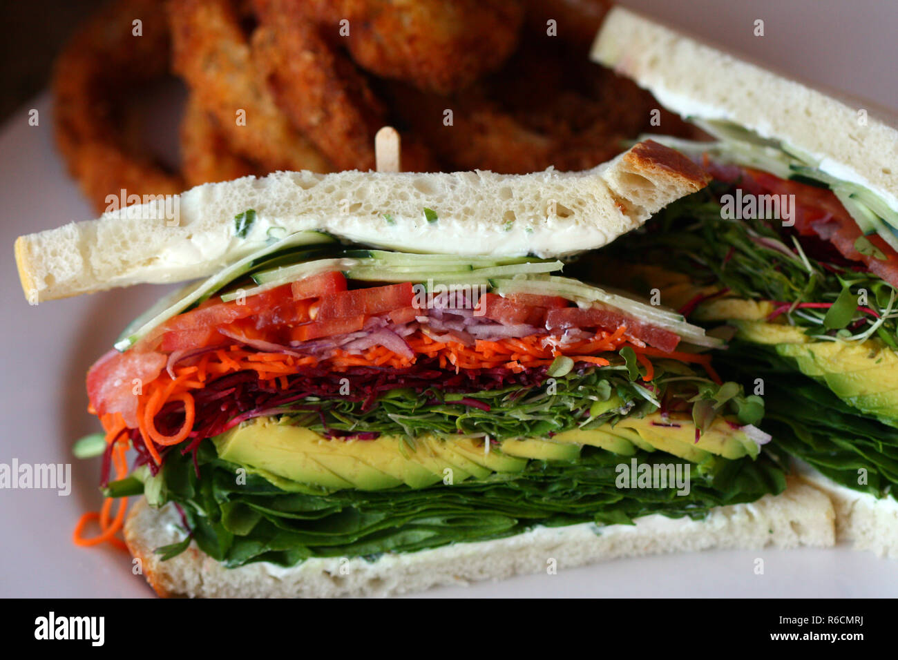 Veggie Sandwich On Sourdough Stock Photo Alamy