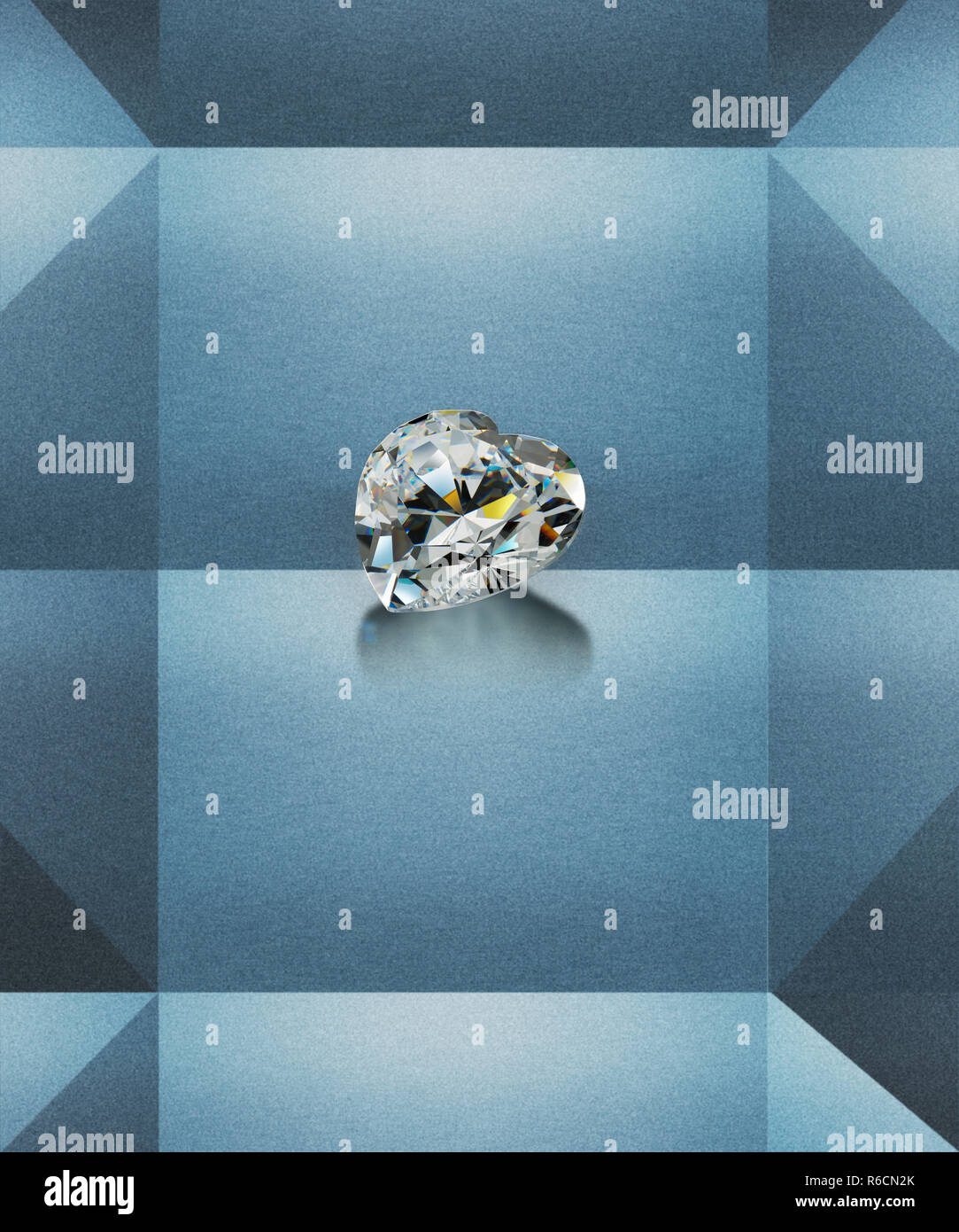 Digital image of precious diamond ring with a geometric background Stock Photo