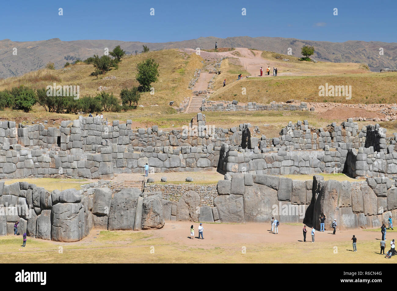 Peru, Cuzco, Sacsayhuaman Inca Ruin Stock Photo
