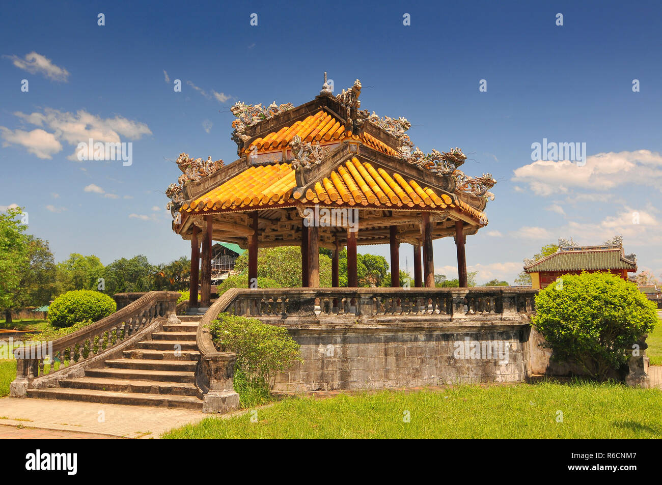 Pagoda Inside The Purple Forbidden City (Imperial City) In Hue In Central Vietnam Stock Photo