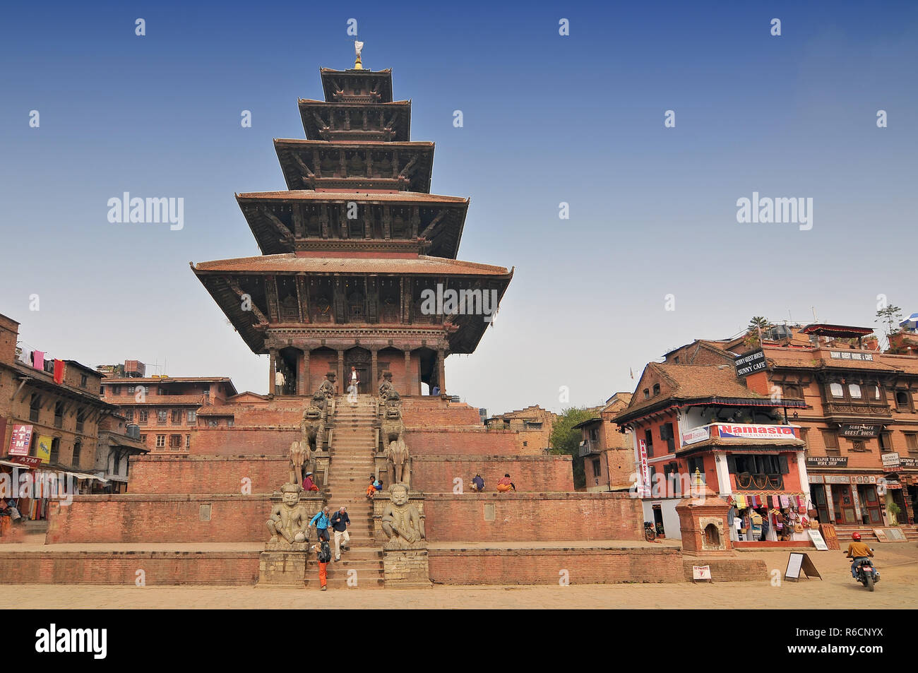 Nepal, Bhaktapur, Nyatapola Temple, Taumadhi Tole Stock Photo