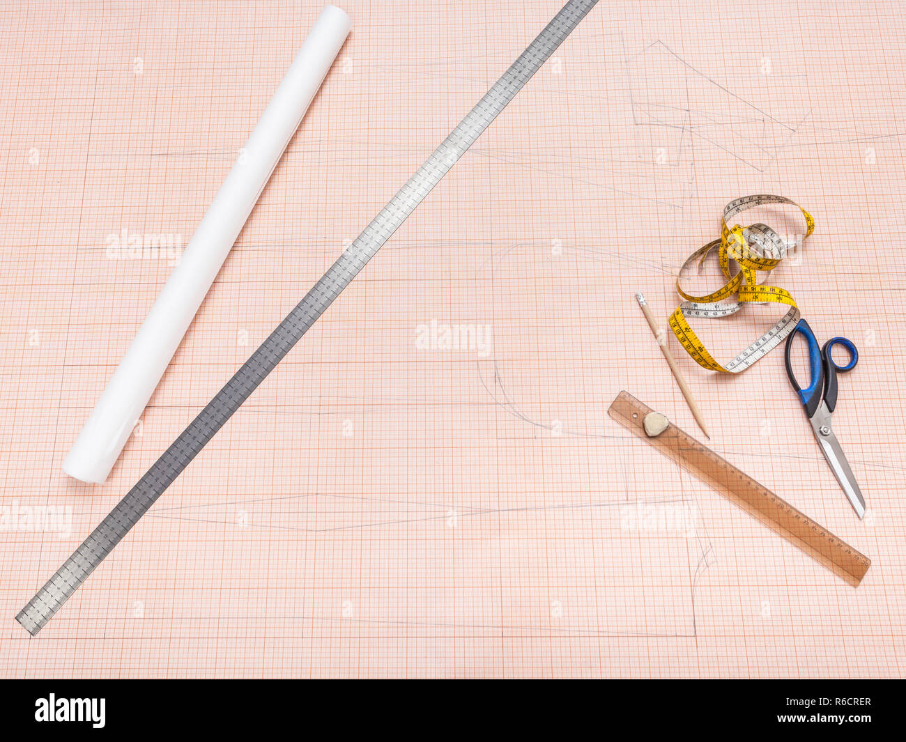 clothing pattern on sheet of graph paper Stock Photo Alamy