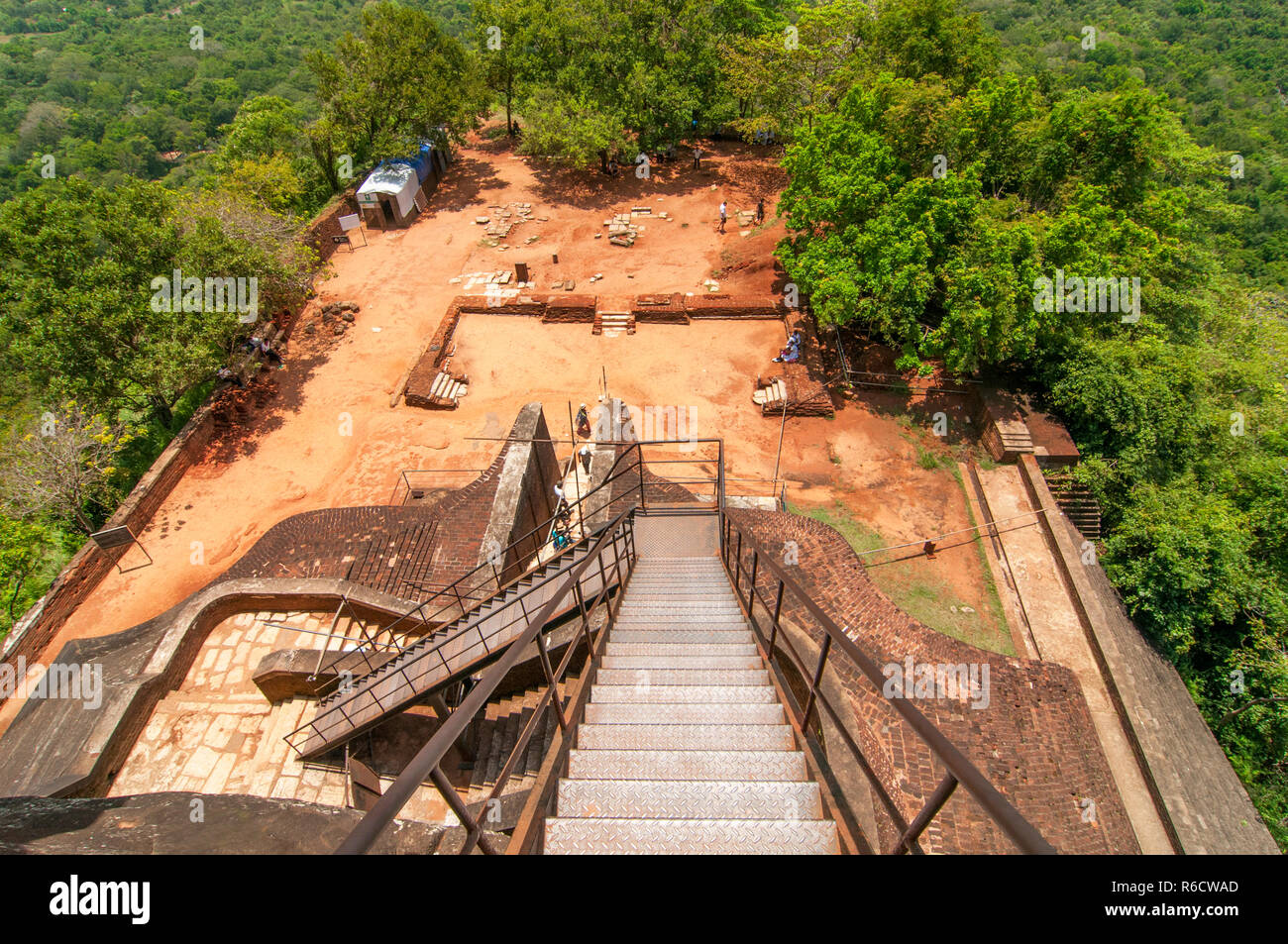 A View Down The Stairs Of Sigiriya Rock Or Lion Rock, A World Heritage Site Near Dambulla, Sri Lanka Stock Photo