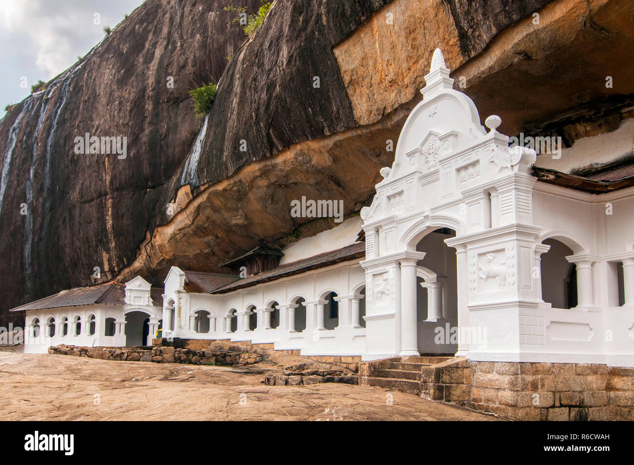 Entrance To Dambulla Golden Temple The Largest And Best-Preserved Cave Temple Complex In Sri Lanka Stock Photo