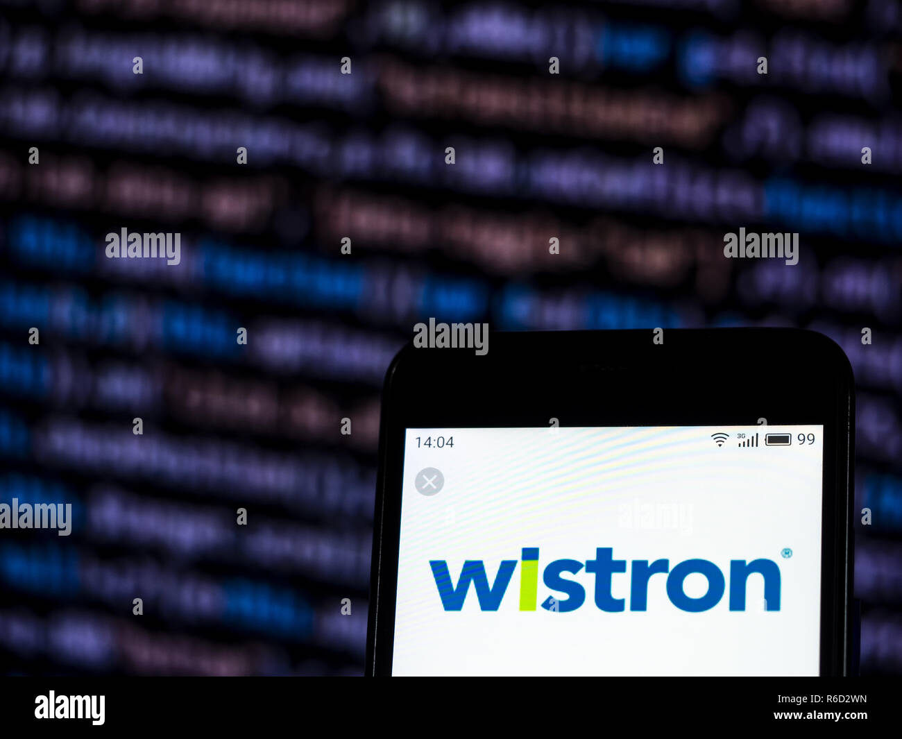 Kiev, Ukraine. 4th Dec, 2018. Wistron Corporation logo seen displayed on smart phone. Credit: Igor Golovniov/SOPA Images/ZUMA Wire/Alamy Live News Stock Photo