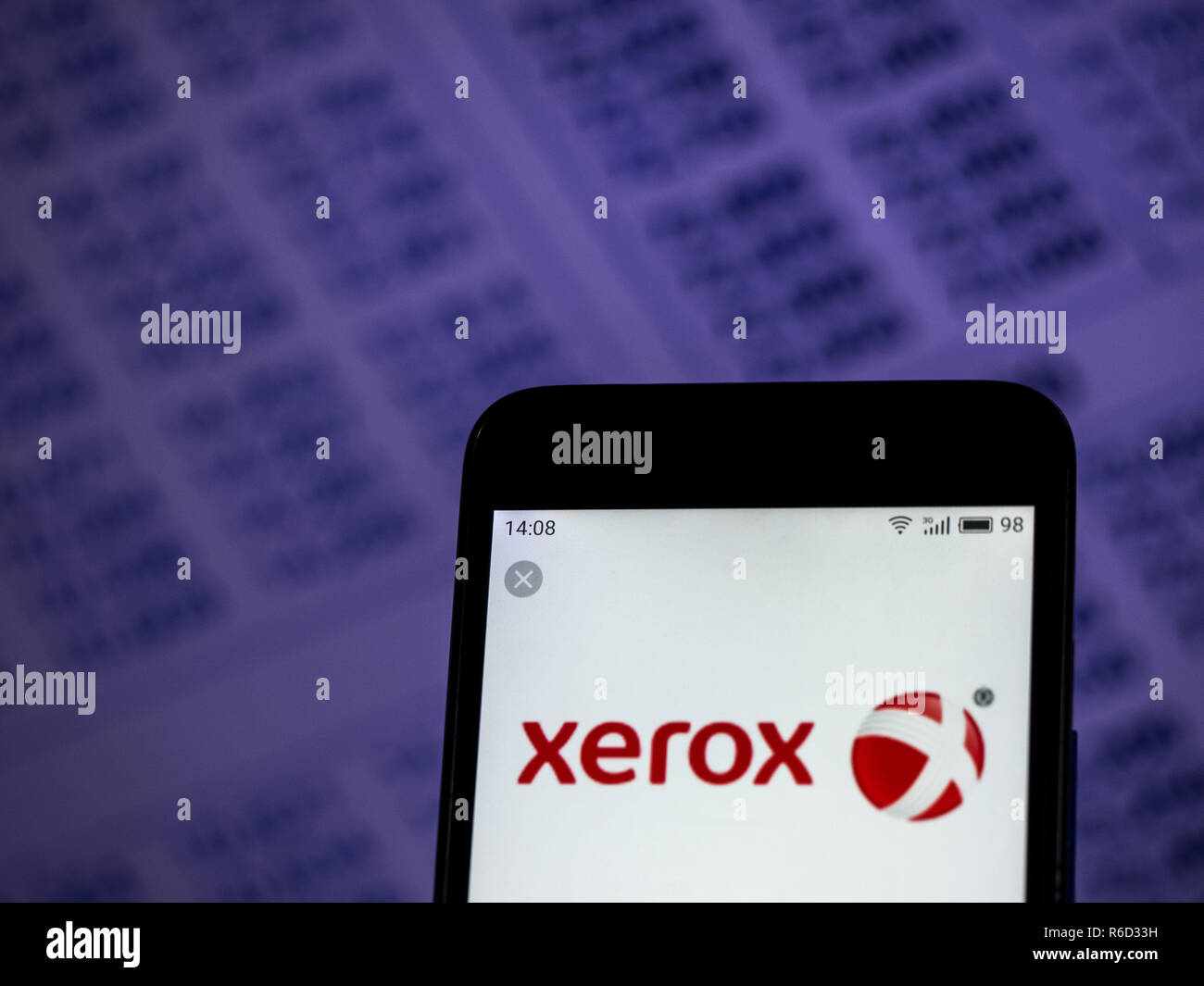Kiev, Ukraine. 4th Dec, 2018. Xerox Corporation logo seen displayed on smart phone. Credit: Igor Golovniov/SOPA Images/ZUMA Wire/Alamy Live News Stock Photo