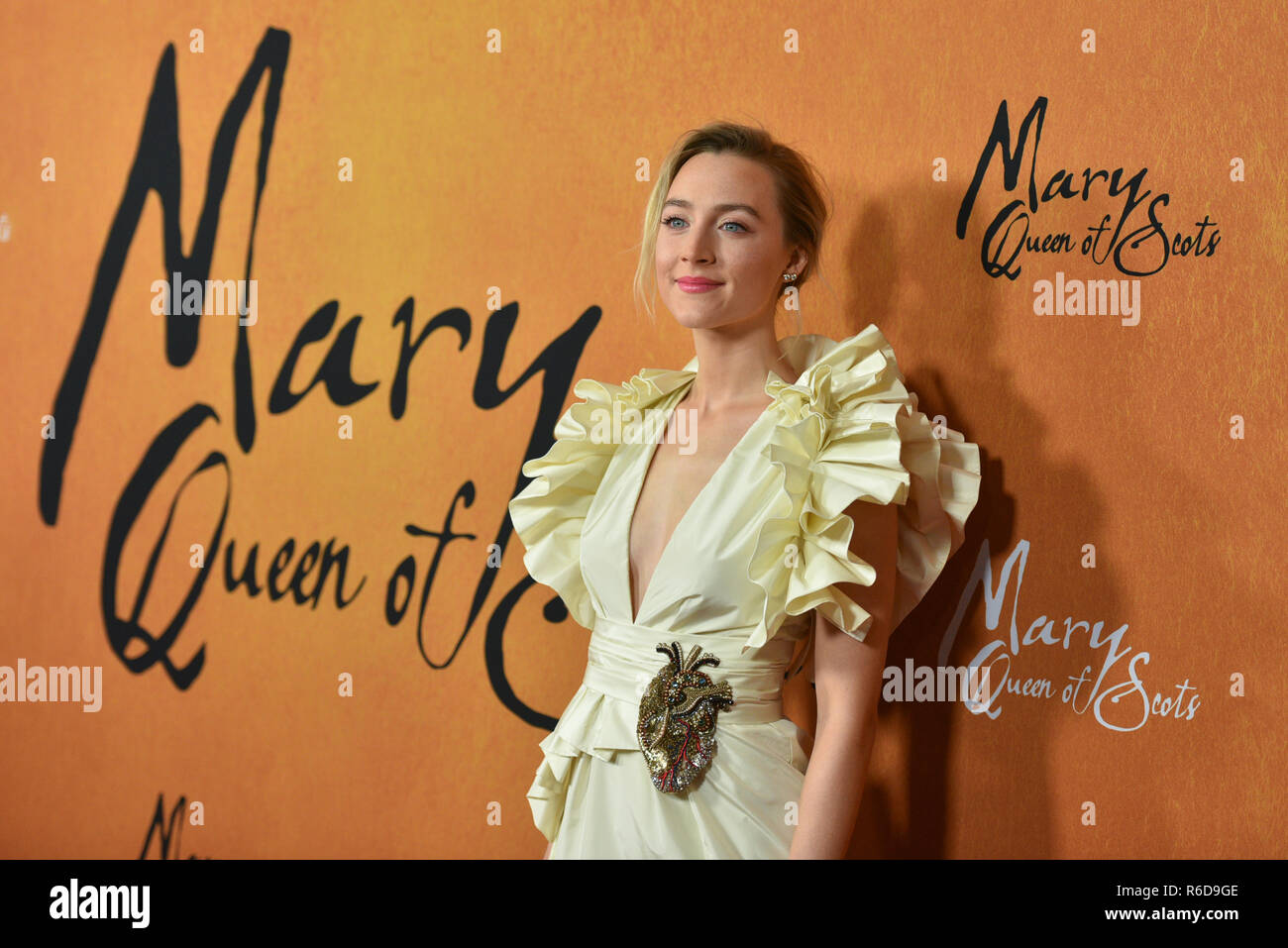 New York, USA. 4th Dec 2018. Saoirse Ronan attends the New York premiere of Mary Queen Of Scots at Paris Theater on December 4, 2018 in New York City. Credit: Erik Pendzich/Alamy Live News Stock Photo