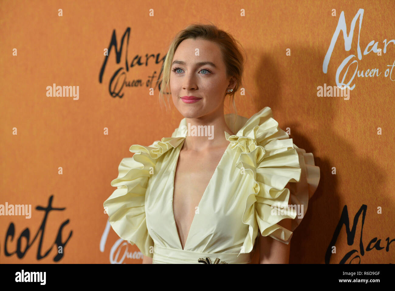 New York, USA. 4th Dec 2018. Saoirse Ronan attends the New York premiere of Mary Queen Of Scots at Paris Theater on December 4, 2018 in New York City. Credit: Erik Pendzich/Alamy Live News Stock Photo