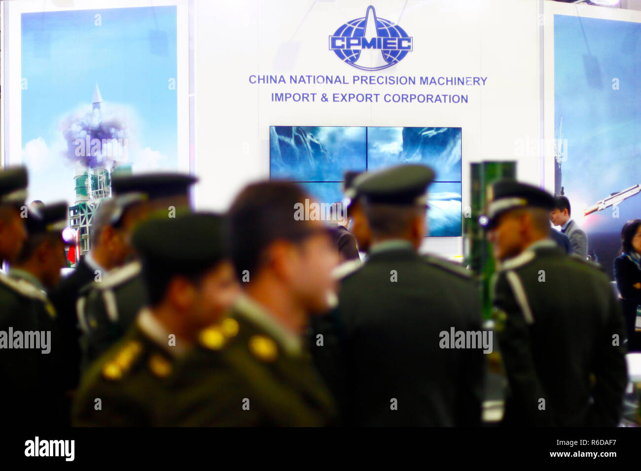 Cairo. 4th Dec, 2018. Photo taken on Dec. 4, 2018 shows the pavilion of China National Precision Machinery Import & Export Corporation at Egypt Defence Expo (EDEX) 2018 in Cairo, Egypt. Chinese defense products have demonstrated strong presence in their pavilions at Egypt's first tri-service defense expo, EDEX 2018, held on Dec. 3-5 in the Cairo International Convention and Exhibition Center. Credit: Ahmed Gomaa/Xinhua/Alamy Live News Stock Photo
