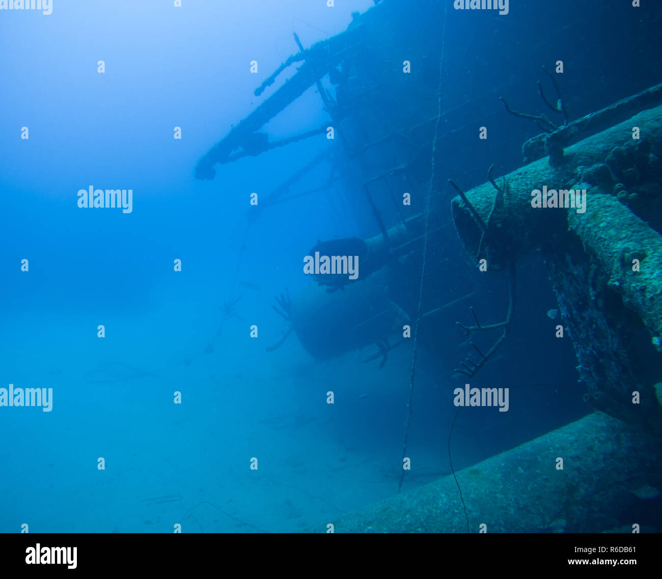 ship wreck Hilma Hooker Bonaire island caribbean sea underwater Stock ...
