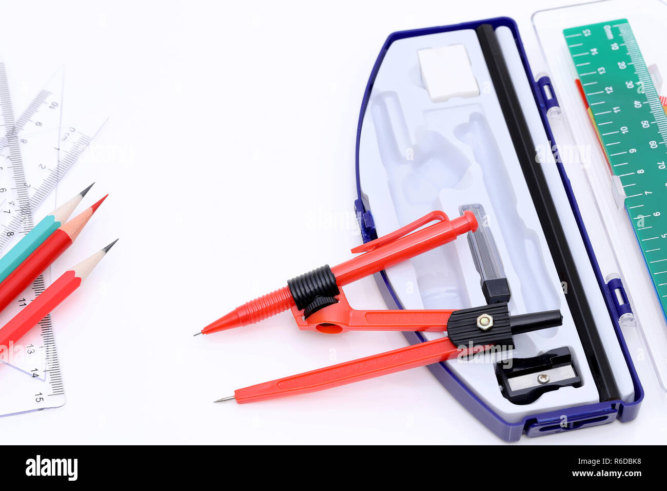 School supplies set on a white background Stock Photo