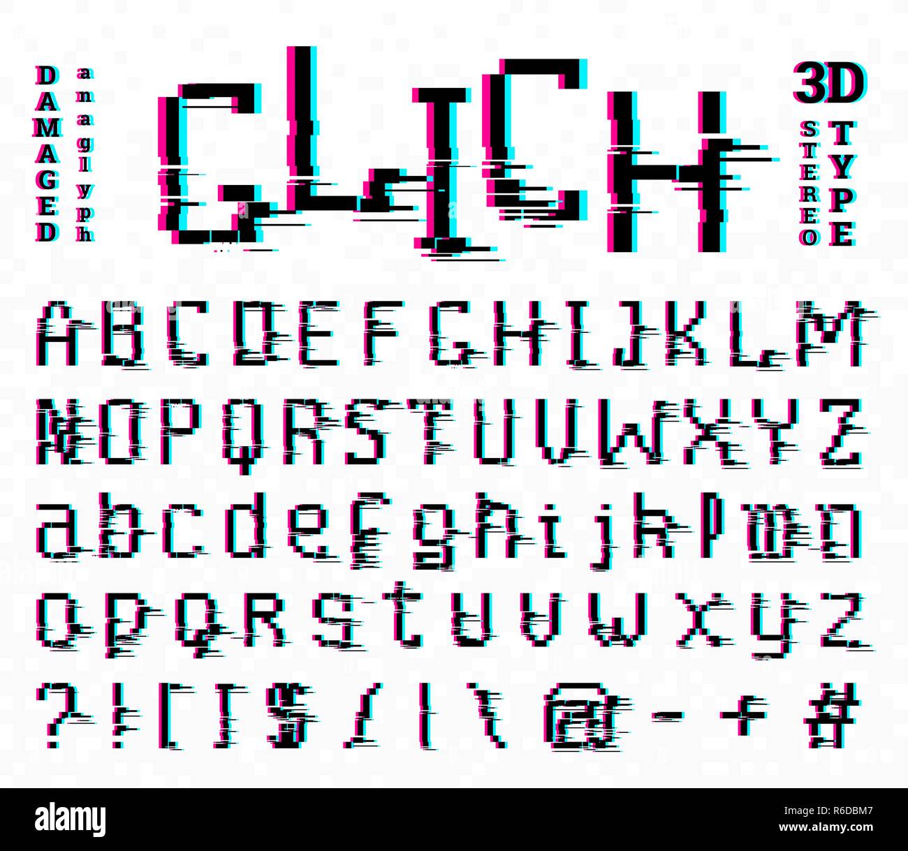 Glitch Font Vector Art, Icons, and Graphics for Free Download