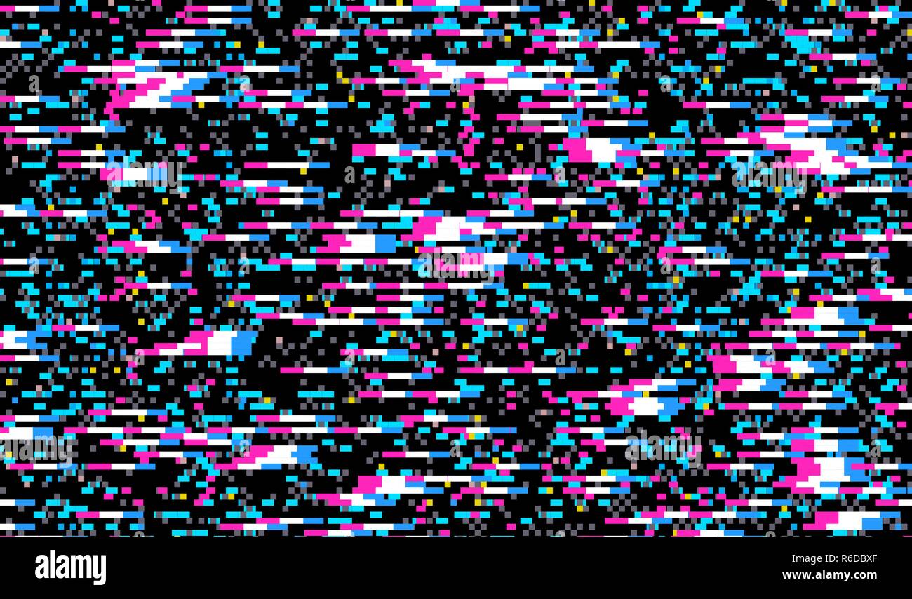 Glitch video effect hdtv screen error no, Stock Video