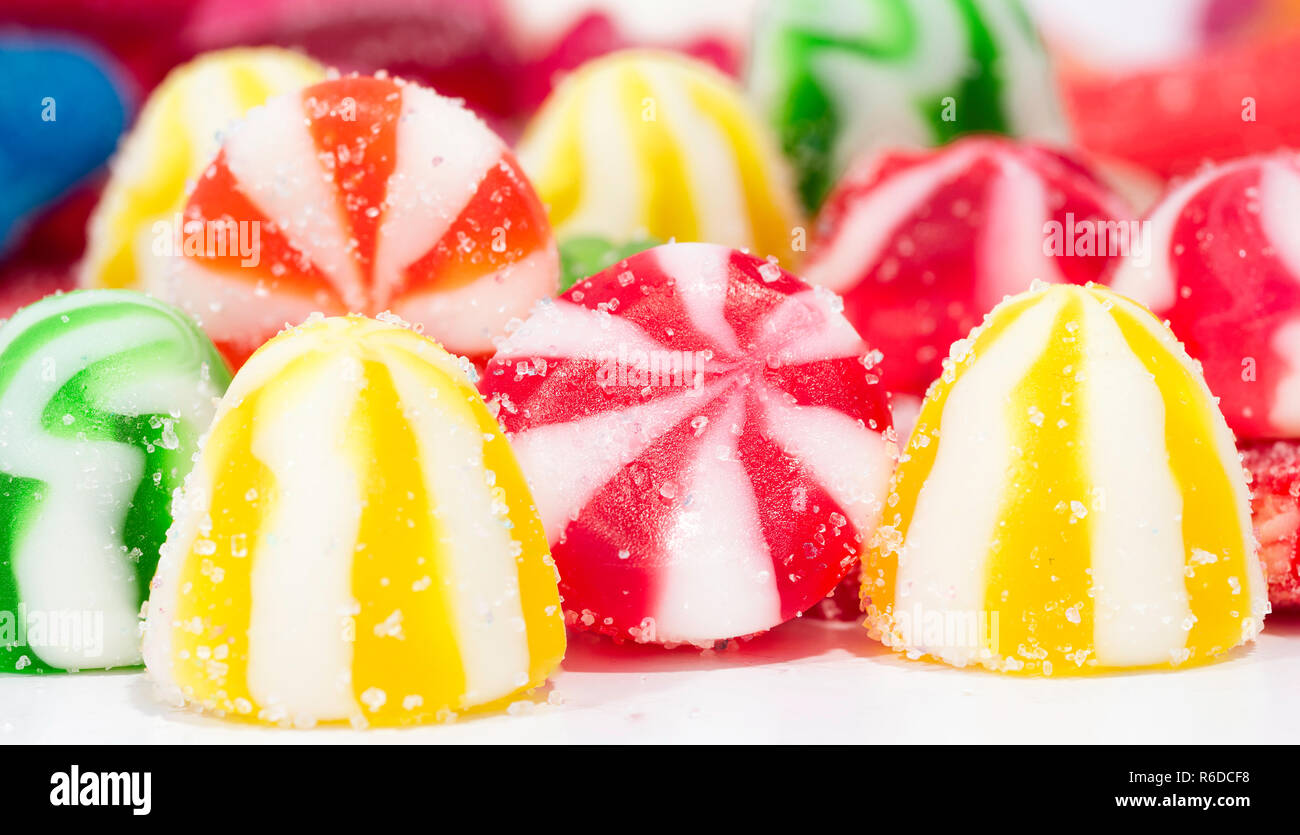 Close up pink white jelly candies hi-res stock photography and images ...