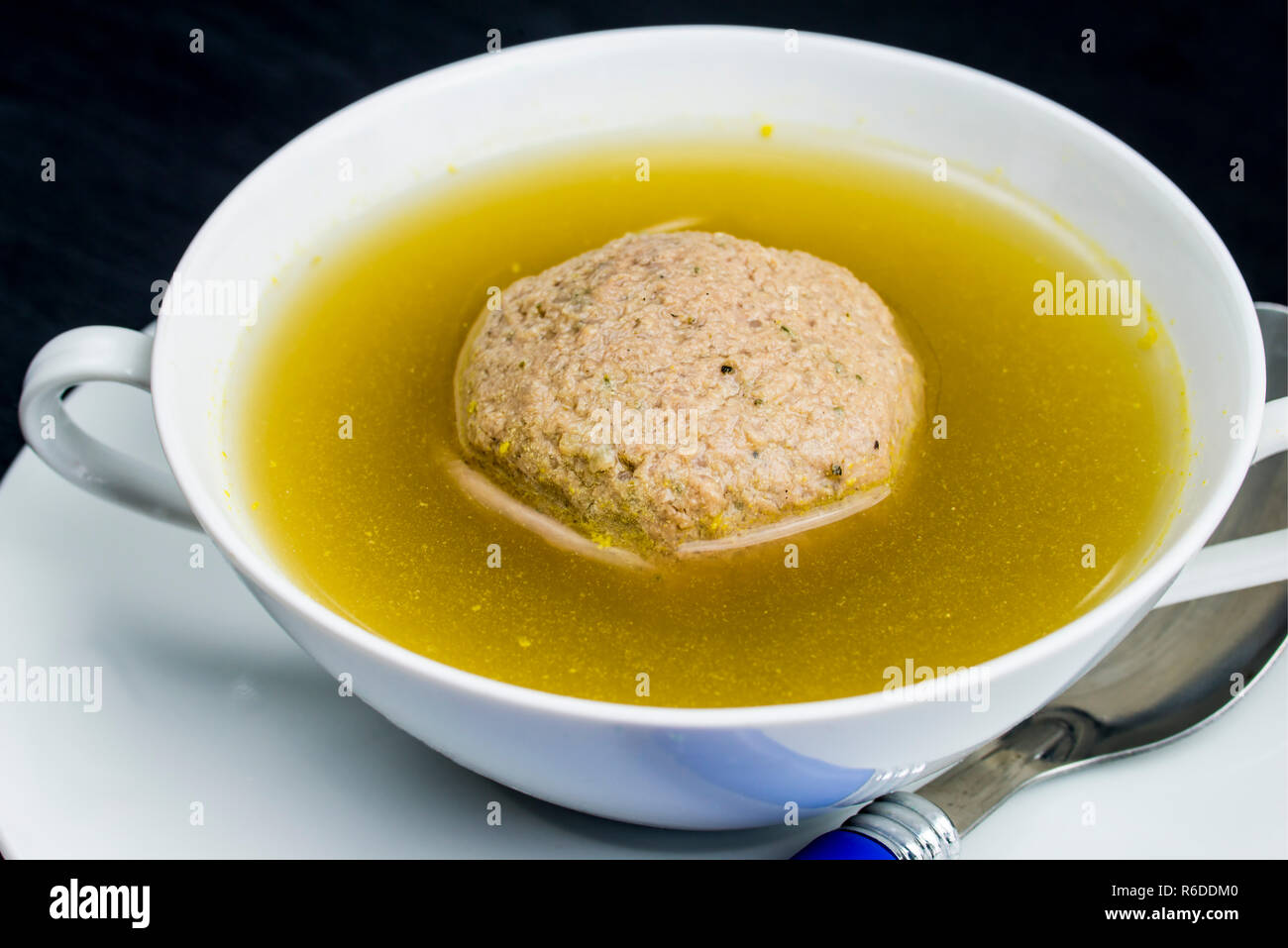 Liver Dumpling Soup Stock Photo
