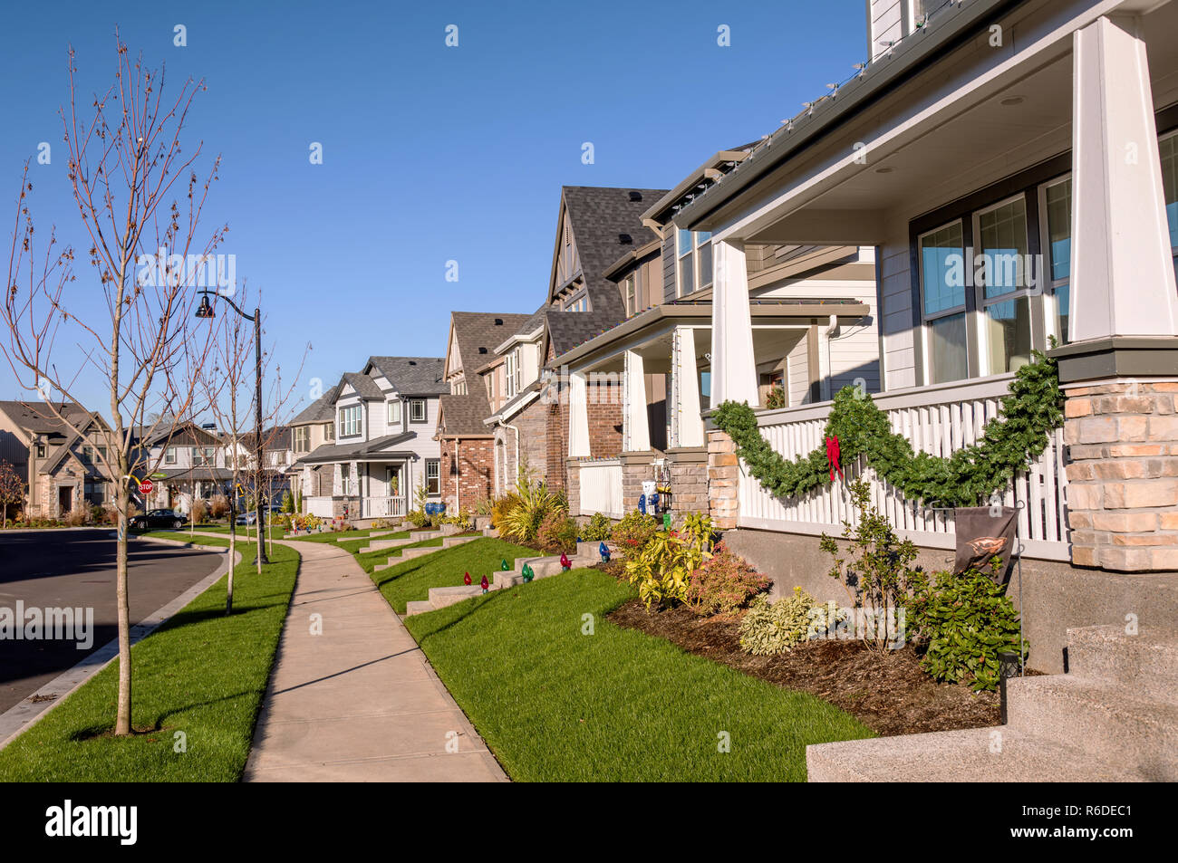 Row of houses in a neighborhood Wilsonville Oregon Stock Photo Alamy