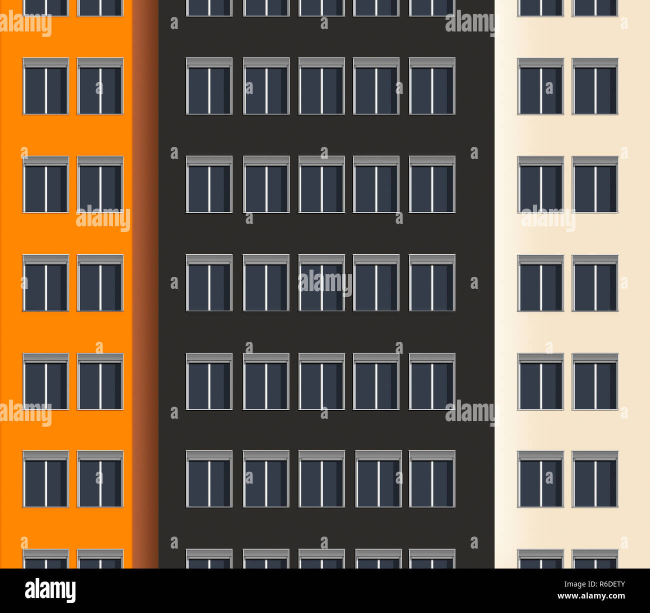 Close up digital image of city office block in color Stock Photo