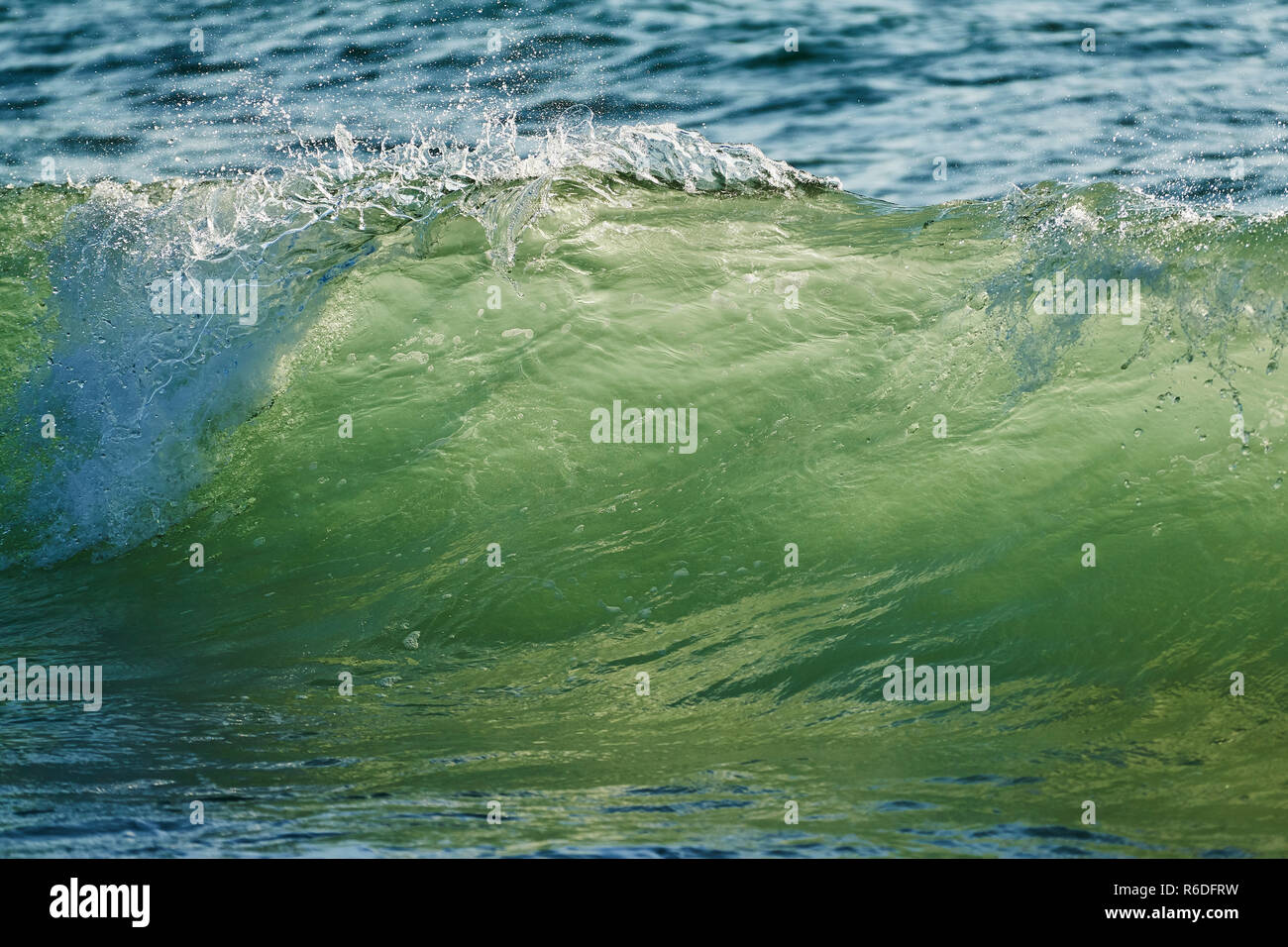 wave sea spray green Stock Photo Alamy