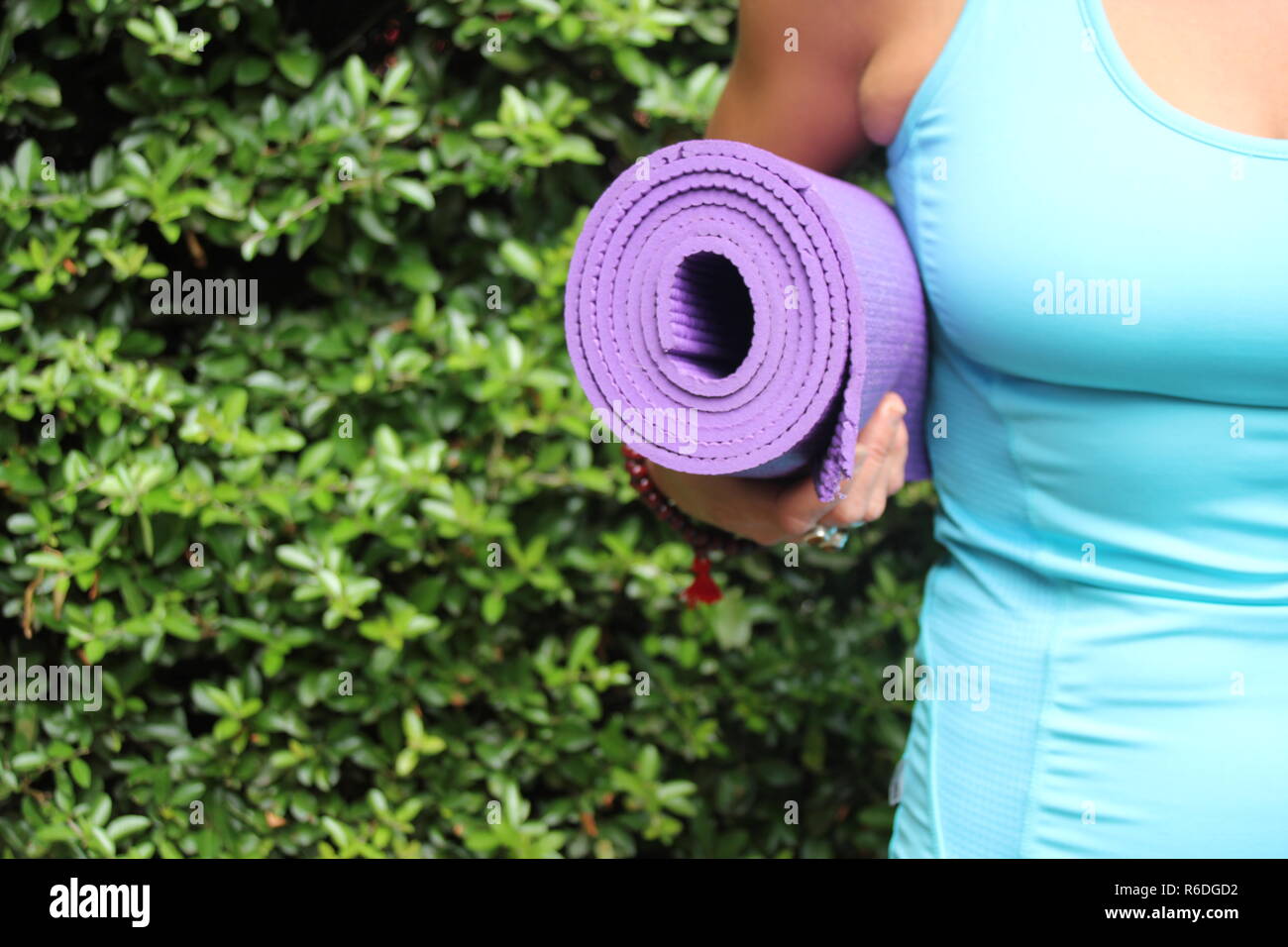 yoga mat roll background copy space calm ready Stock Photo Alamy