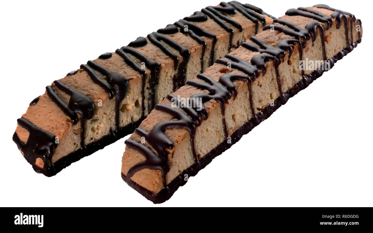 chocolate drizzle biscotti Stock Photo