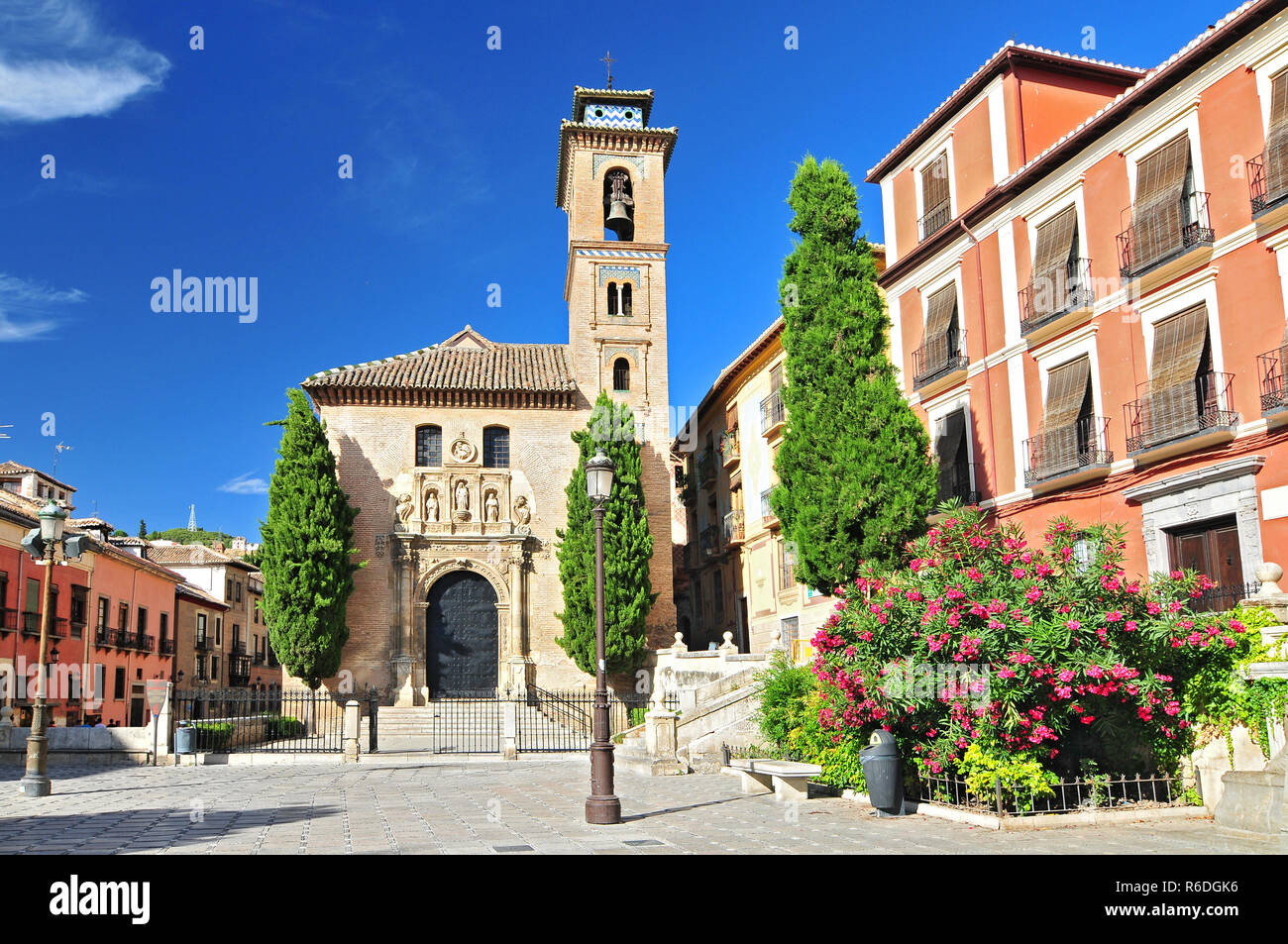 Church Of Santa Ana In Plaza Nueva, Granada, Andalusia, Spain Stock Photo