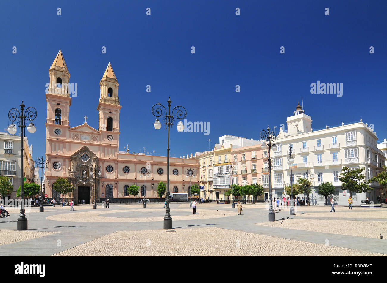San Antonio Church On The San Antonio Square Cádiz Andalucía Spain Stock Photo