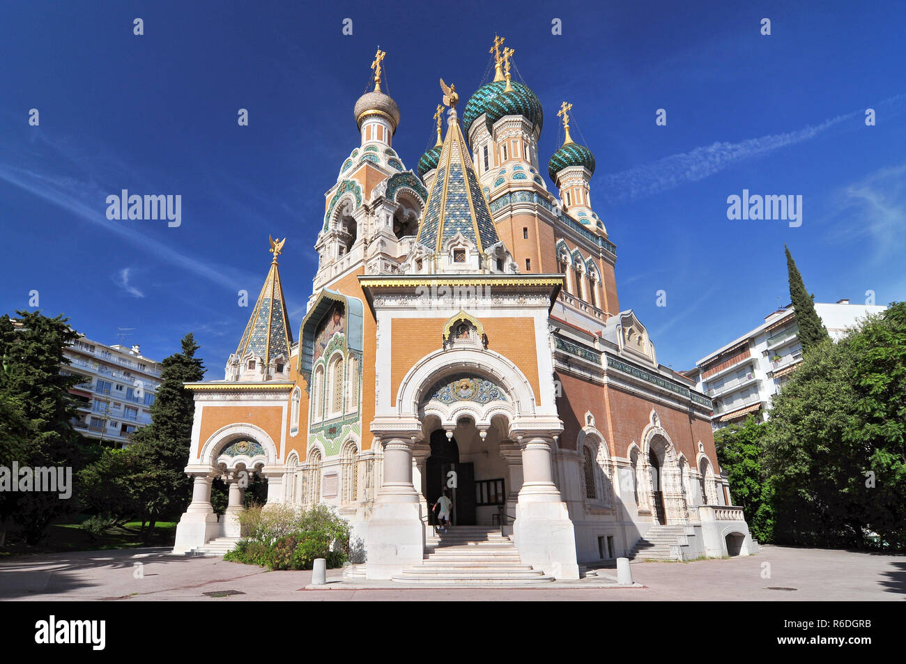 The Russian Orthodox Cathedral In Nice Cathédrale Orthodoxe Russe Saint-Nicolas De Nice Stock Photo