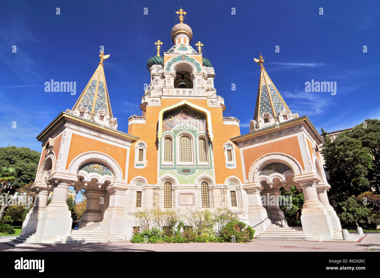 Cathedrale Orthodoxe Russe Saint Nicolas De Nice, The Russian Orthodox Cathedral In Nice, France Stock Photo