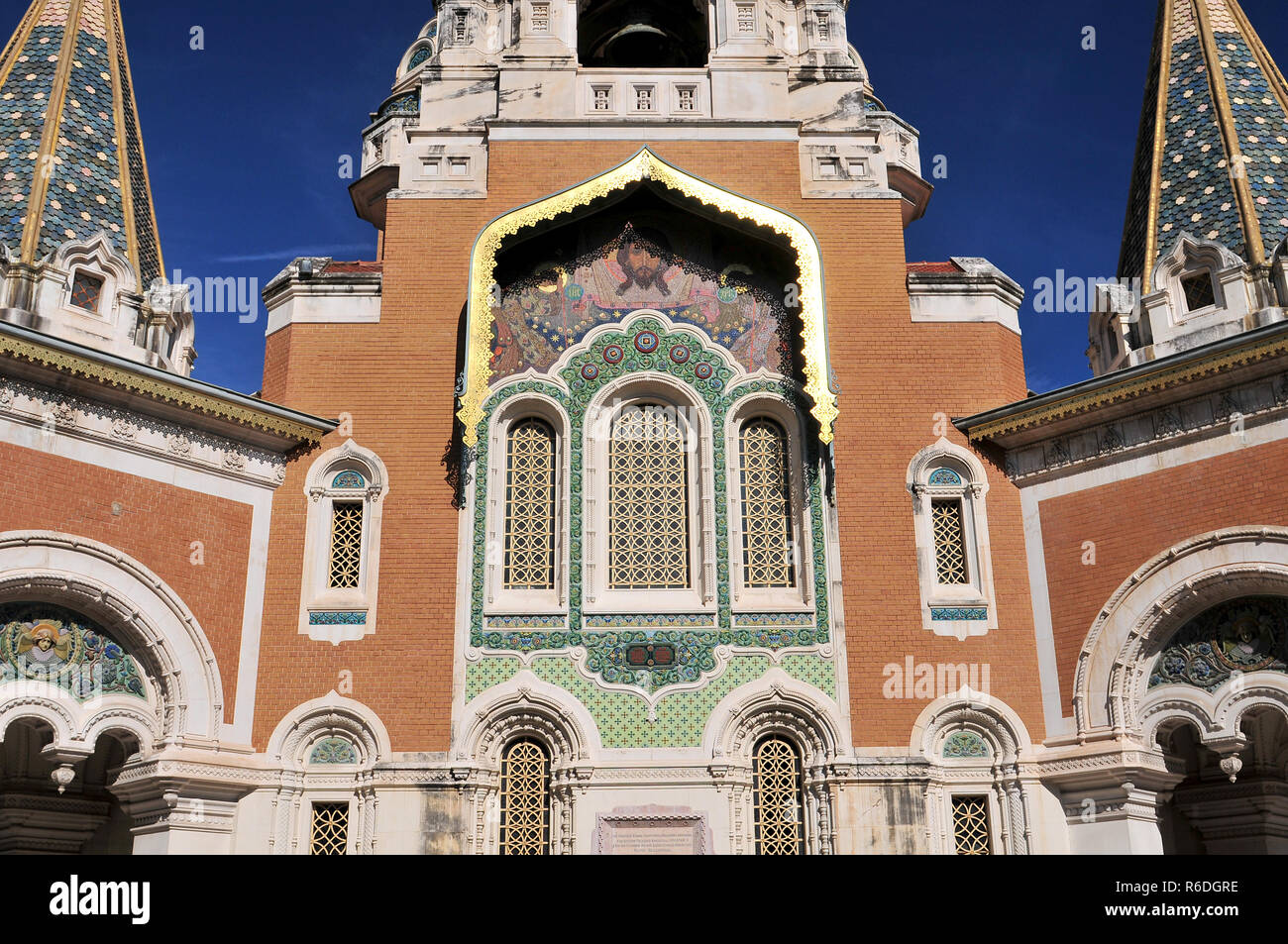 Detail Od The Russian Orthodox Cathedral In Nice Cathédrale Orthodoxe Russe Saint-Nicolas De Nice Stock Photo