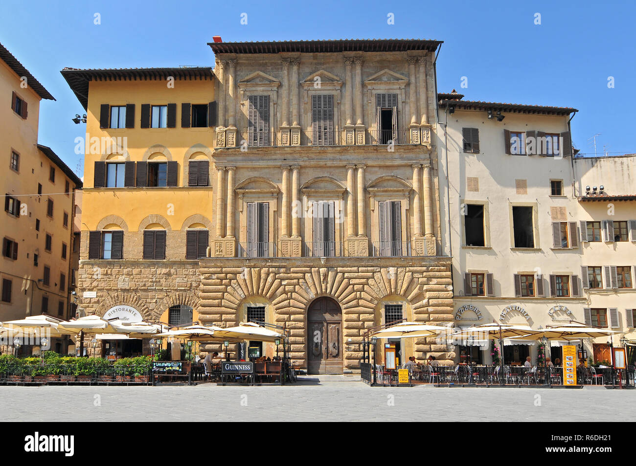 Palazzo Uguccioni Palace And Restaurant, Piazza Della Signoria, Florence Stock Photo