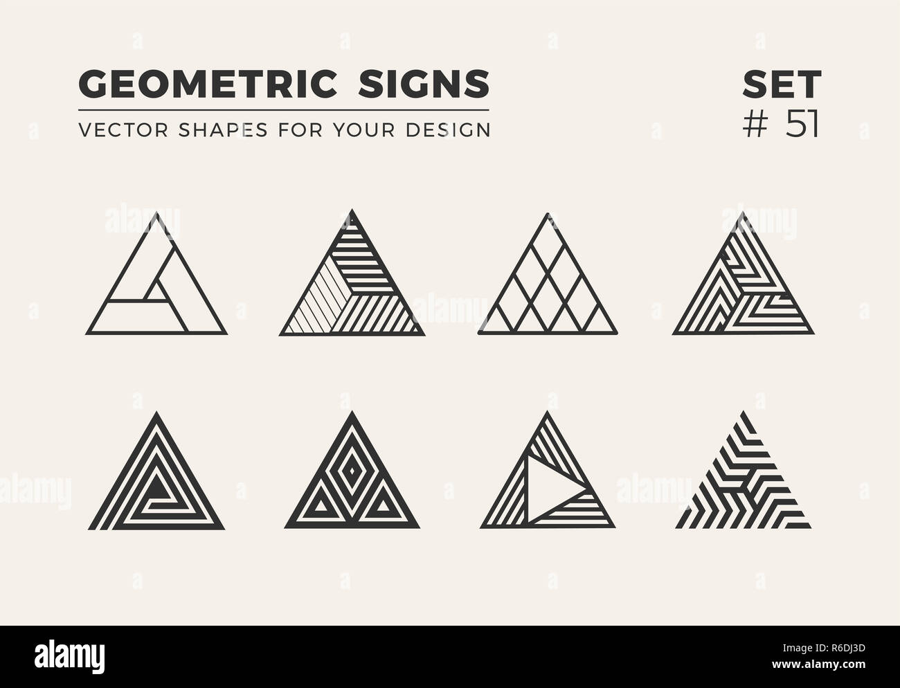 Triangle Logo Design Set High Resolution Stock Photography and Images