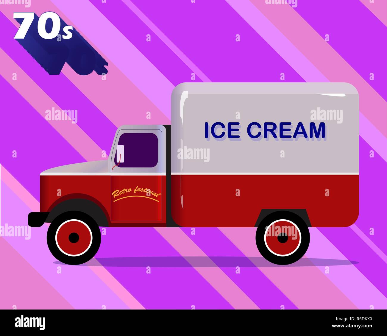 Ice Cream Truck. Vector illustration Stock Vector