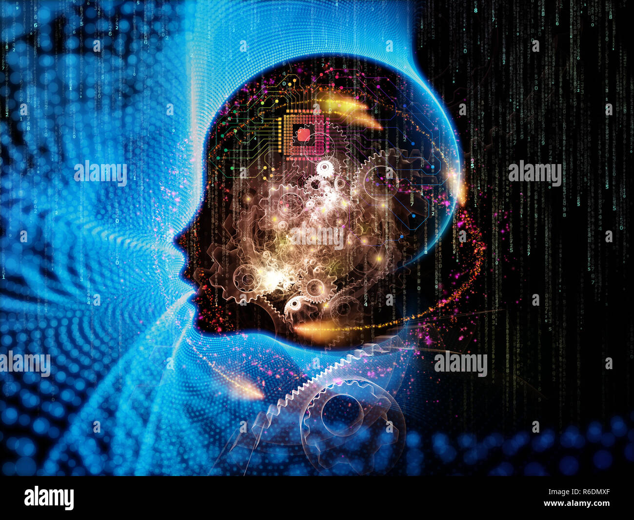 Digital Machine Consciousness Stock Photo - Alamy