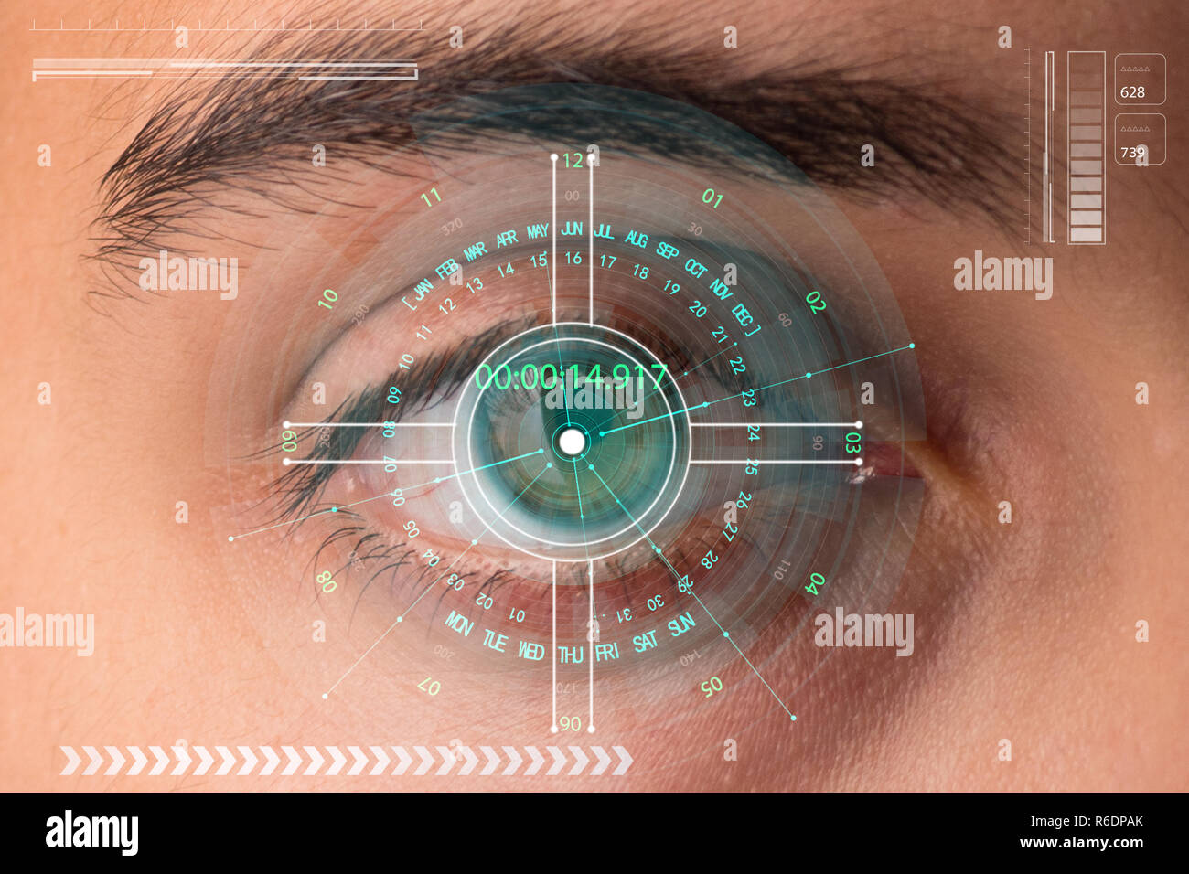 Concept of sensor implanted into human eye Stock Photo Alamy