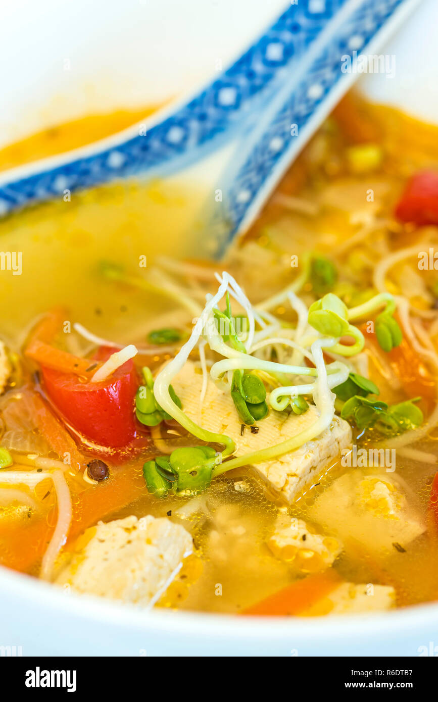 Chinese Soup With Tofu Stock Photo - Alamy