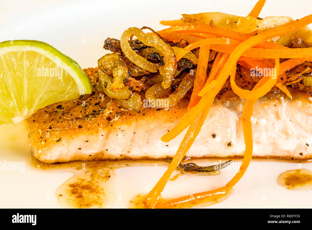 Roasted Salmon Fillet Stock Photo - Alamy