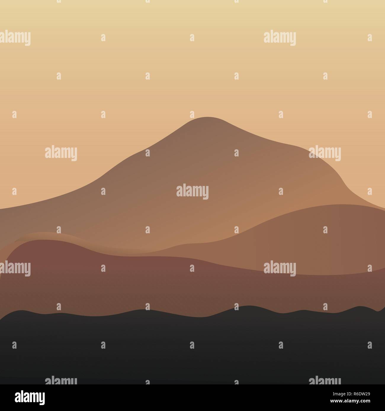 Desert dunes vector egyptian landscape background. Sand in nature illustration Stock Vector