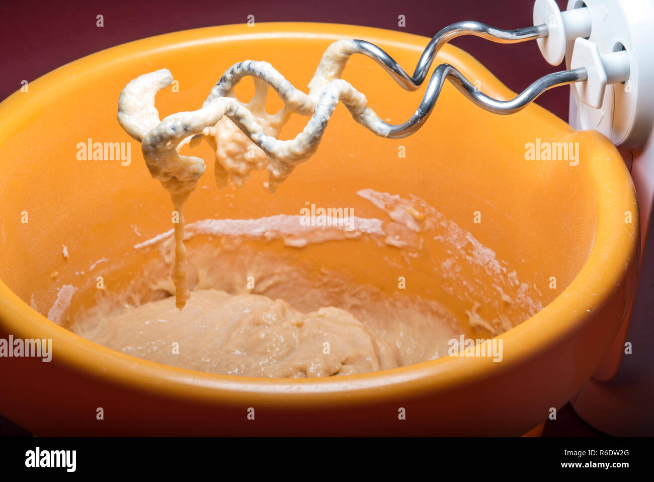 Bread Mixer In Bakery, mixing dough for baguettes in a bakery machine for  mixing dough Stock Photo - Alamy